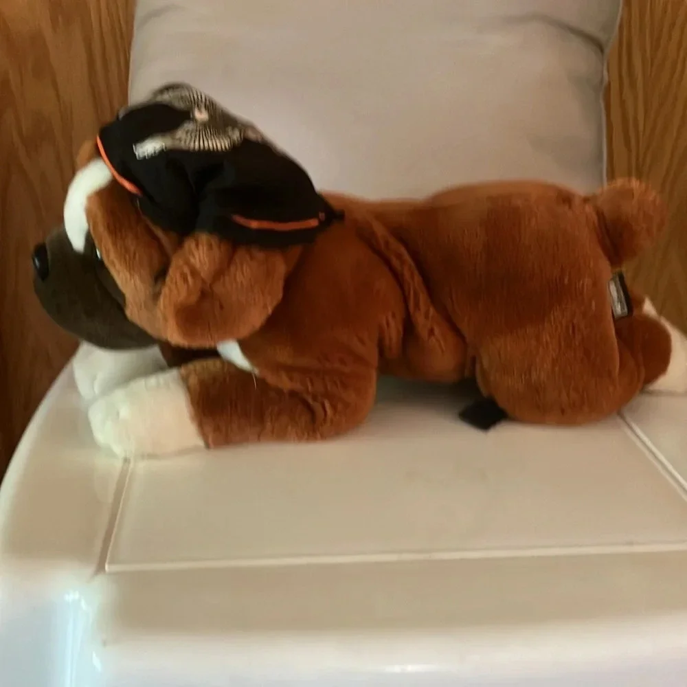 Harley Davidson St. Bernard Plush Dog w/Logo Bandana. 2003 Brown & White VGUC